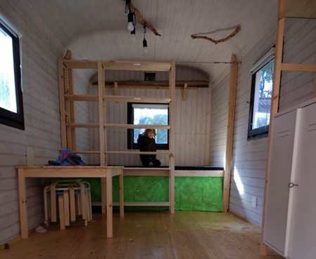 Unser Bauwagen von innen